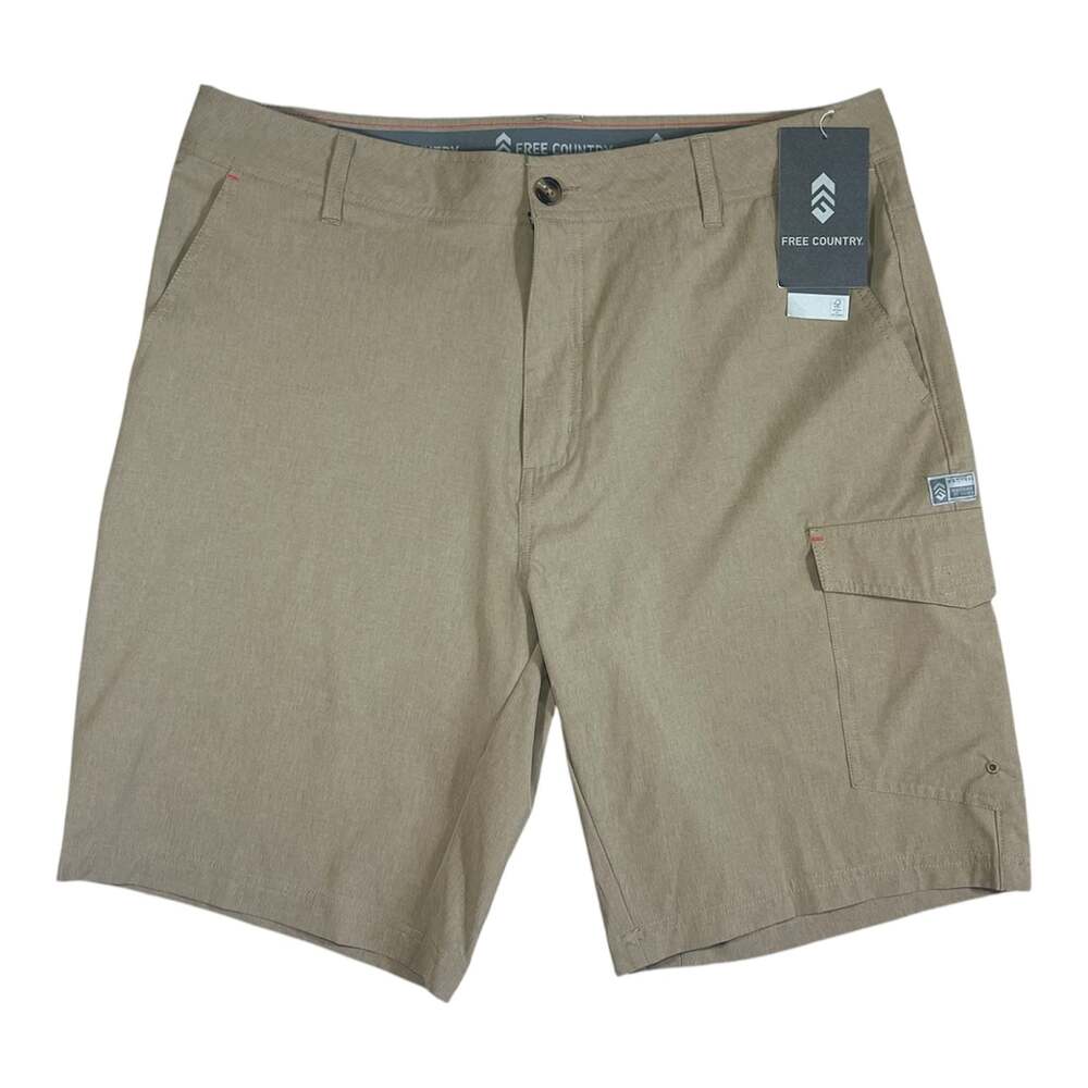 NWT Free Country Taconic Ripstop Cargo Shorts Size 38 Khaki-Men’s